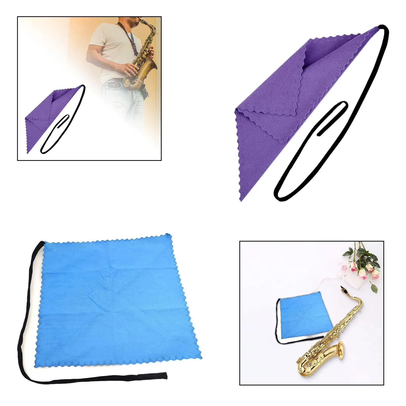 Lightweight Velvet Cleaning Cloth for Clarinet Flute Piccolo Multipurpose Swab Instrument Maintenance Tool