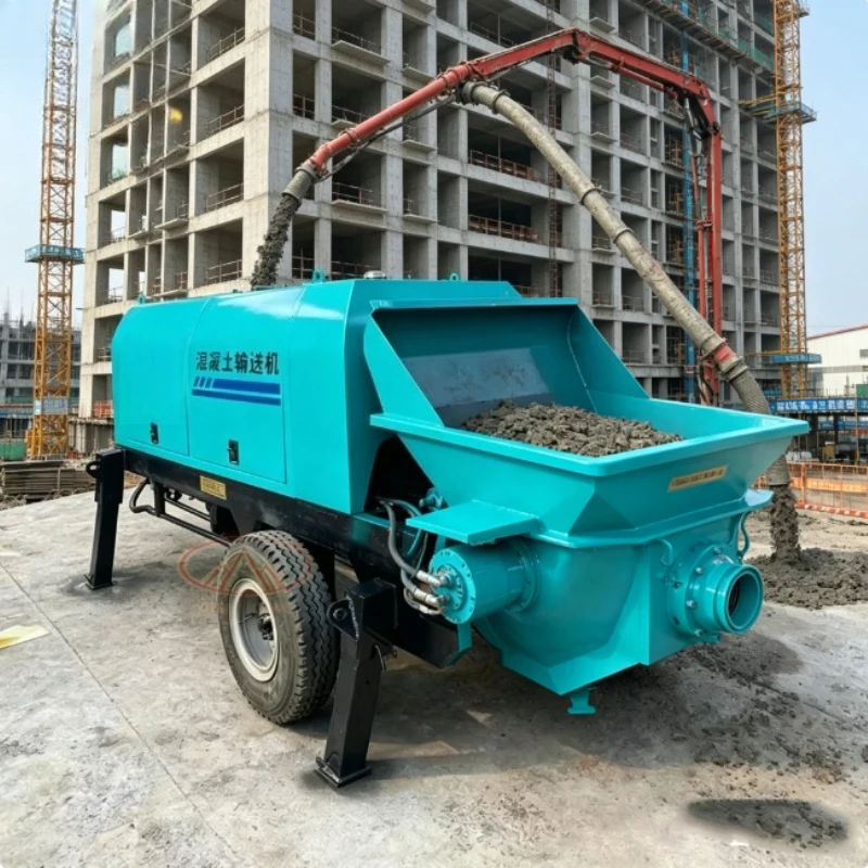 Light Mobile Diesel Concrete Pump Easy Moving Pump For Suburban Building Construction and Rugged Construction Conditions
