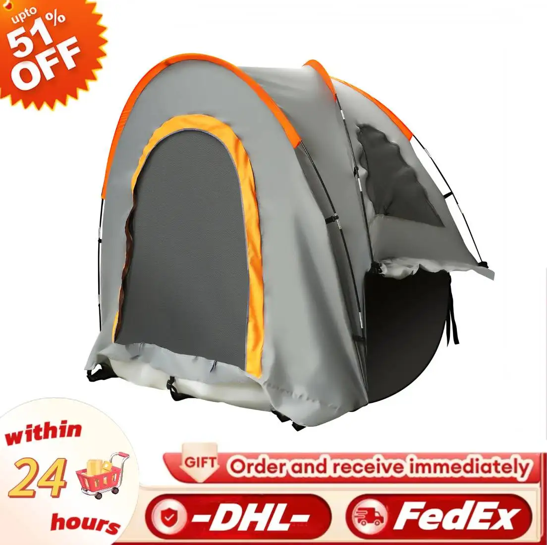 

Outdoor Truck Tent Modern 210D Oxford Large/Middle/Small Truck Tent with Fan with Light for Camping Gray