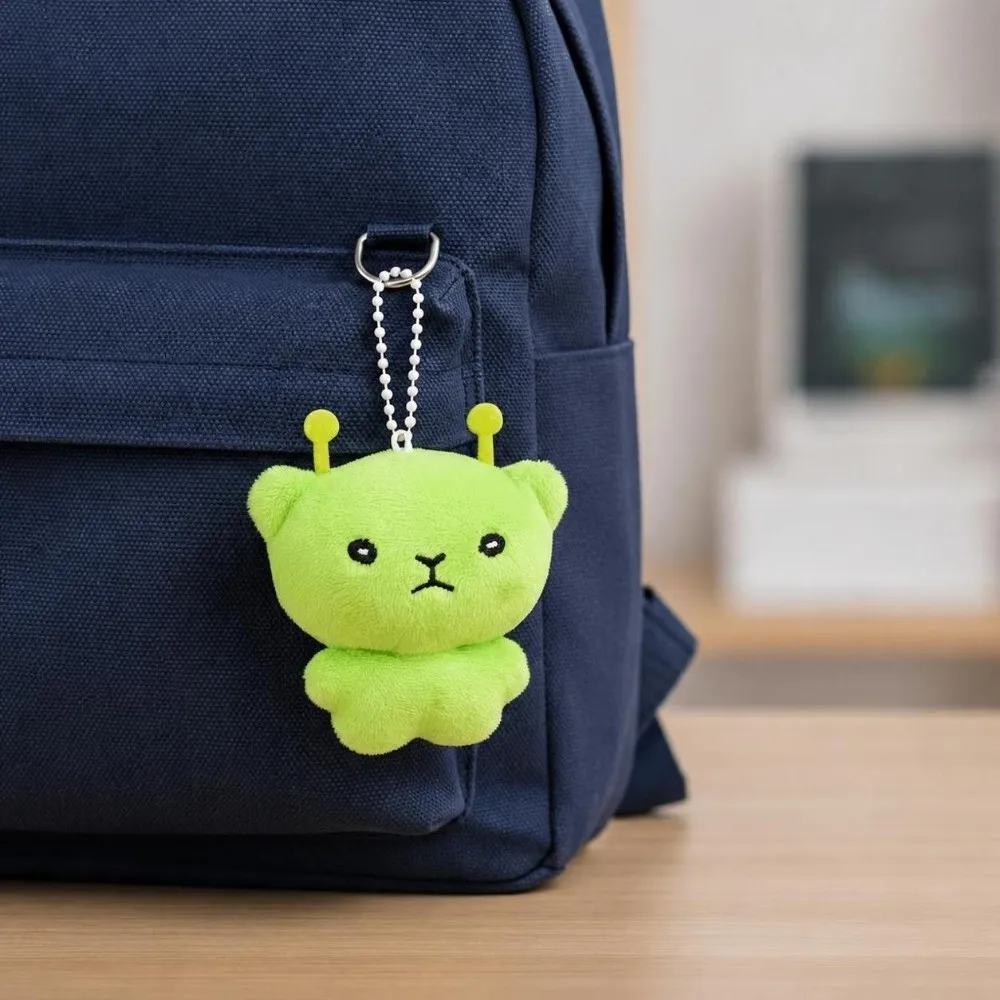 Cartoon-Plüsch-Rucksackanhänger, Mini-Handyband, Kawaii-Stil, süßer Stern-Alien-Katzen-Schlüsselanhänger, Taschendekoration – Detail 3