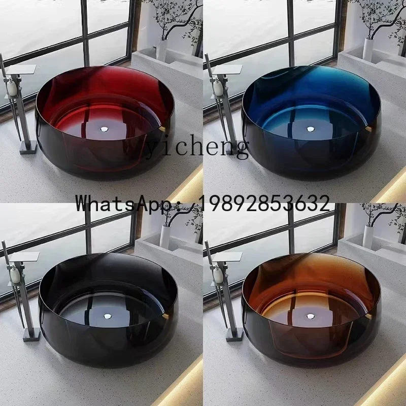 LYY   transparent resin crystal color round hotel homestay home free-standing couple bathtub