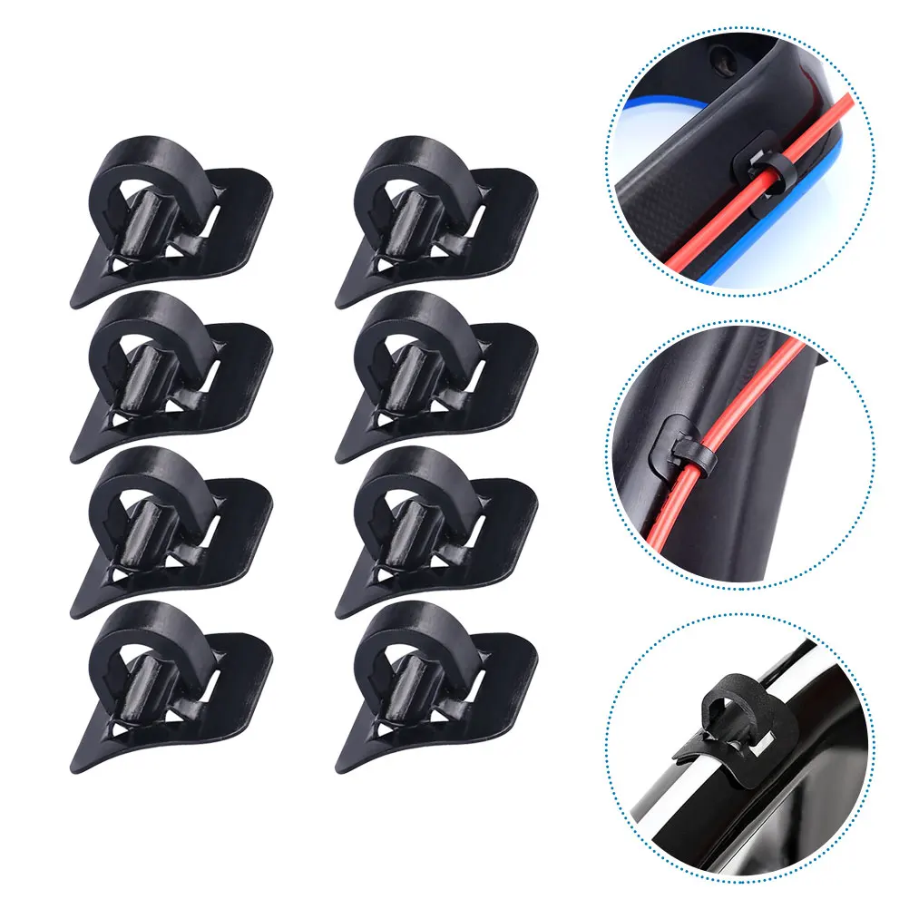 

8Sets Alloy Bike Cable Buckle Shifter Housing Clip Adhesive Seat Brake Cable Clamp Derailleur Guide Bicycle Tube Holder