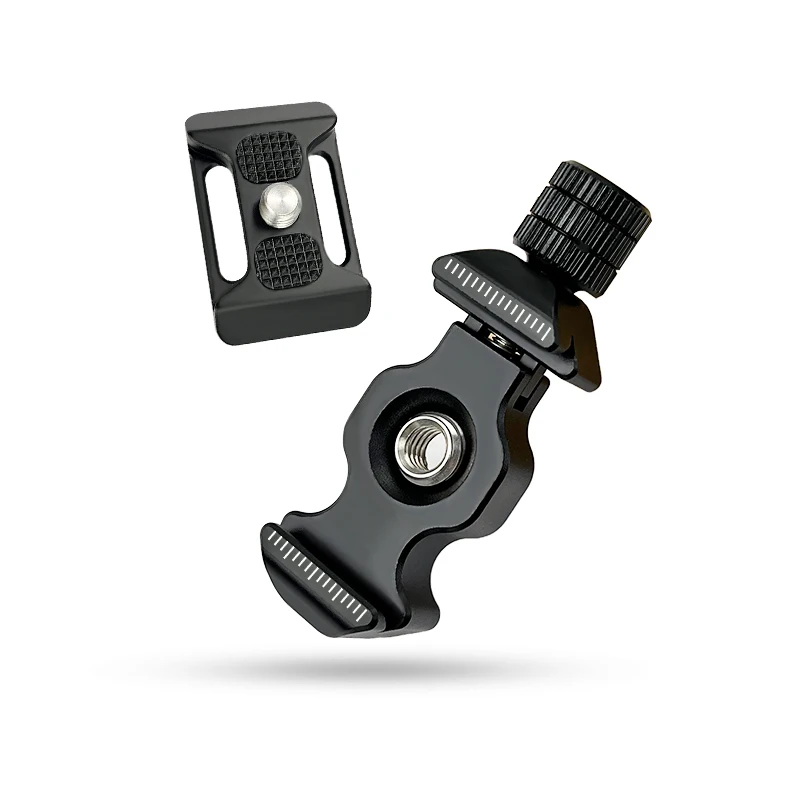 

Ultralight Quick Release Clamp with 3/8"-1/4" Screw Adapter for Camera Tripod Head Compatible with Arca Swiss Type Plate