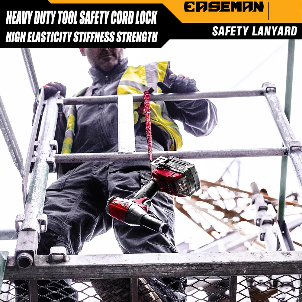 Heavy Duty EASEMAN Tool Fall Arrest Rope Double Lock Hook for Aerial Work Makita Electric Drill Hammer Wrench