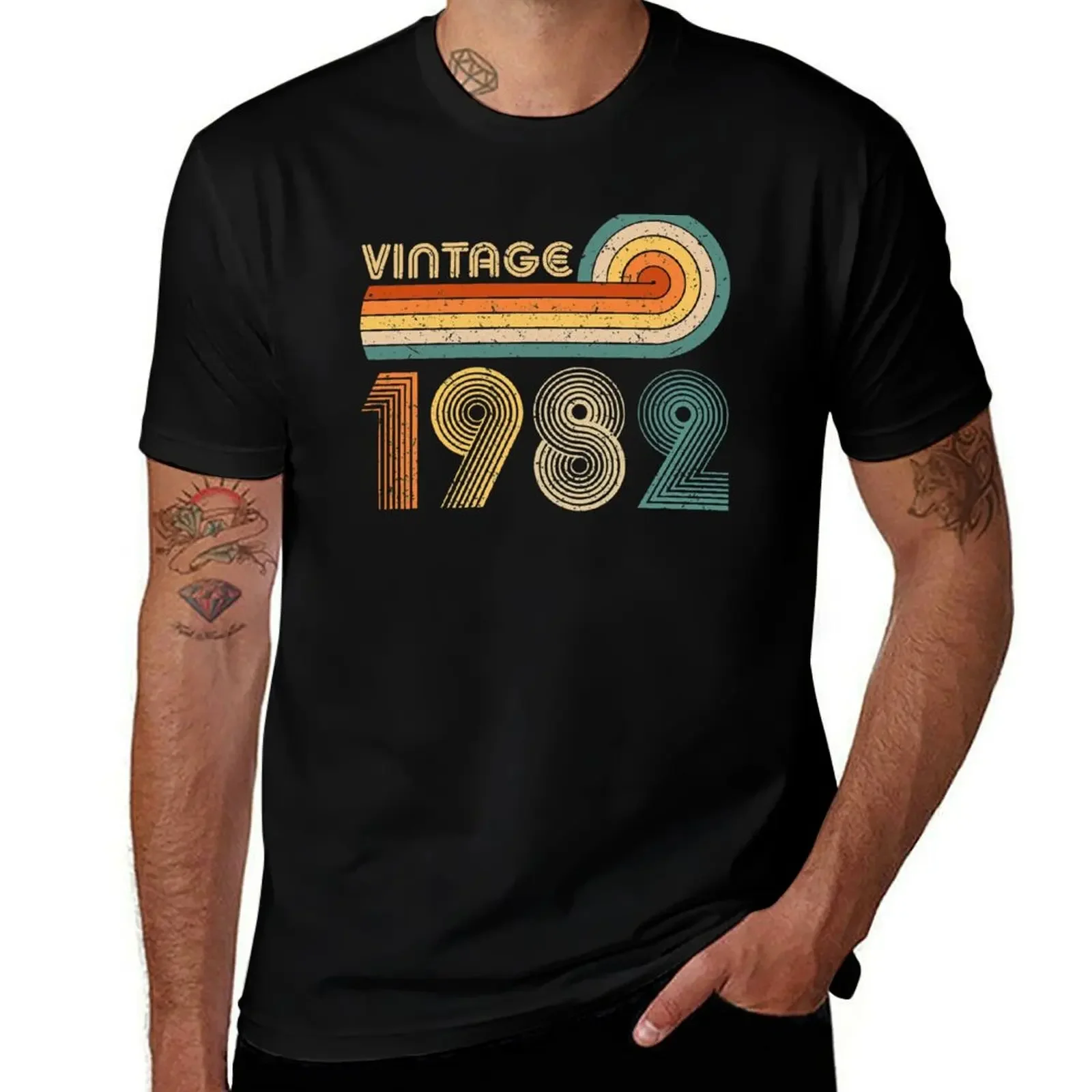 

Vintage 1982 T-Shirt anime clothes graphic t shirts oversized t shirt men
