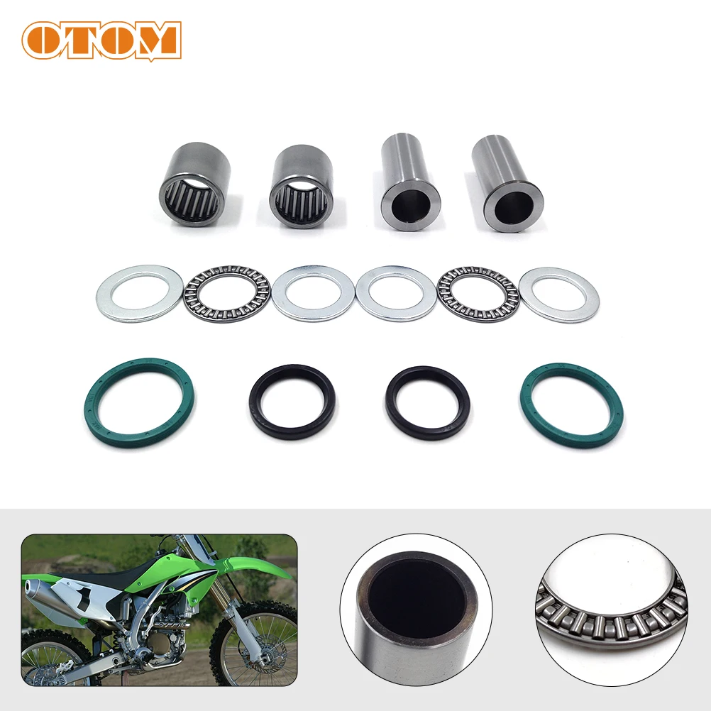 

OTOM For KAWASAKI KX250F 04-05 Motorcycle Swingarm Oil Seal Bushing Thrust Needle Bearing Rear Suspension Rocker ARM Repair Part