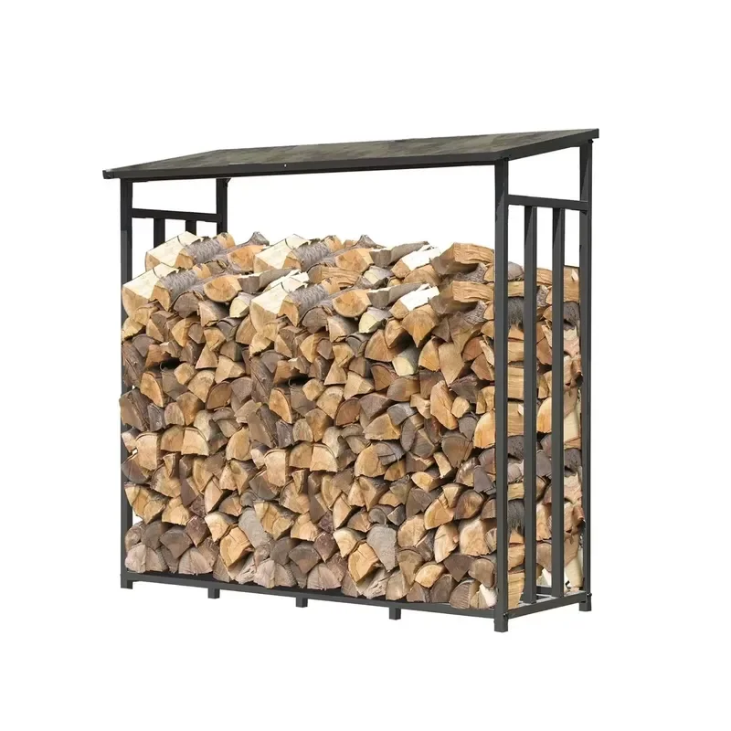 Factory Verified Metal Firewood Rack Storage Holder Custom Color Feature Material Origin Fireplace Wood Log