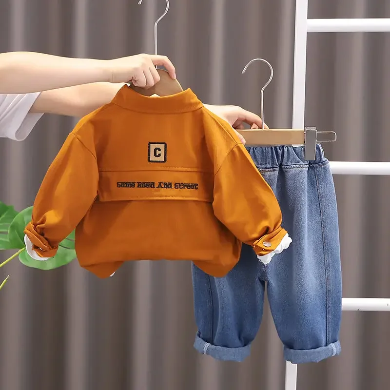 جديد ربيع الخريف الأطفال الفتيان ملابس الاطفال ملابس رسمية سترة معطف قميص السراويل 3 قطعة/مجموعة الرضع القطن رياضية 0-5 سنوات