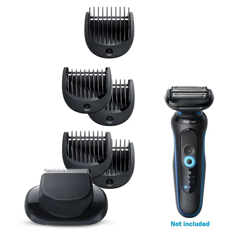 EasyClick Beard Trimmer + 5pcs Comb Attachment for Braun New Generation Series 5, 6 ,7 Electric Razors Shavers