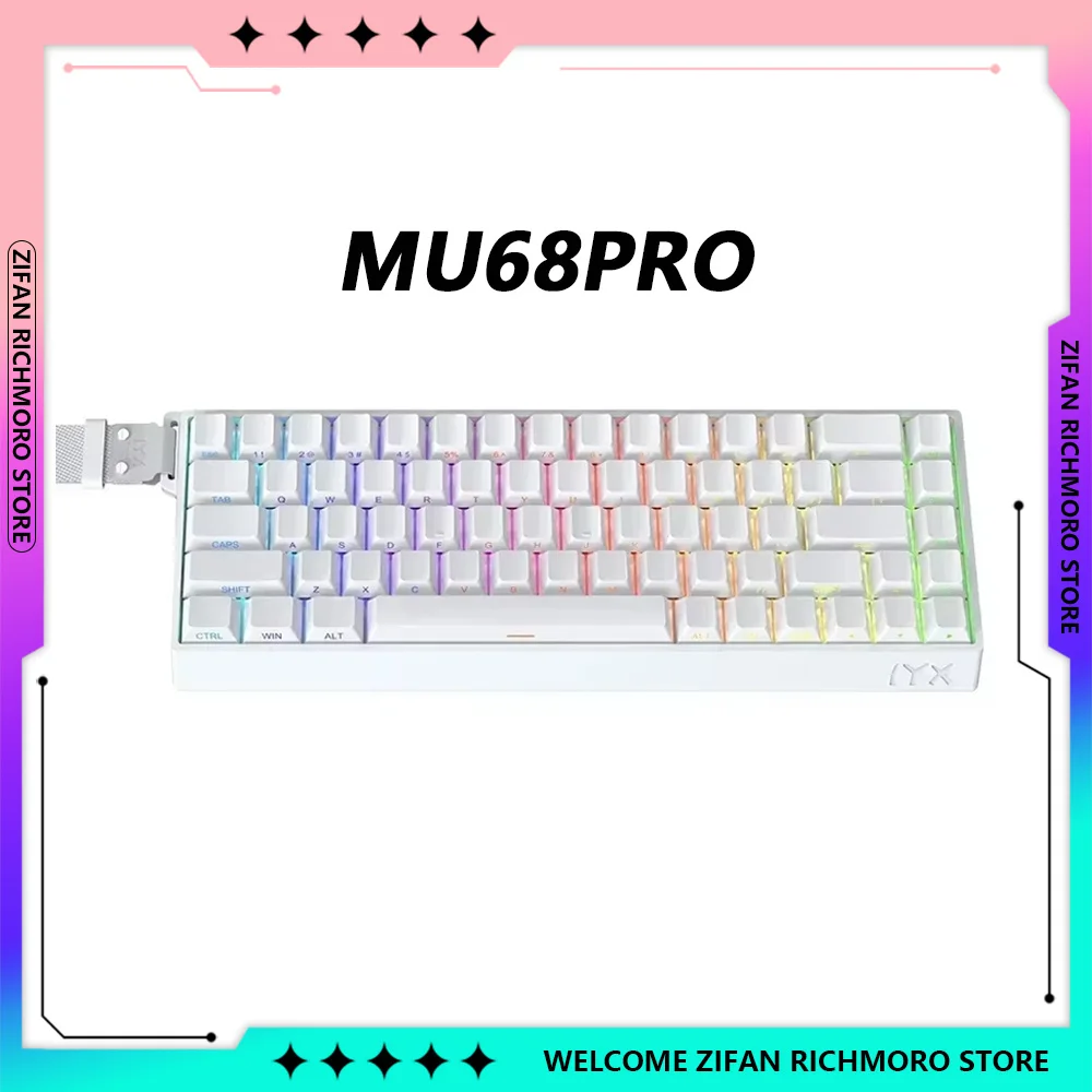 IYX MU68 Pro Wired Aluminium Alloy 8k RT0.04 Custom E-sports Keyboard RGB Backlit Magnetic Switch Hot Swap Mechanical Keyboards