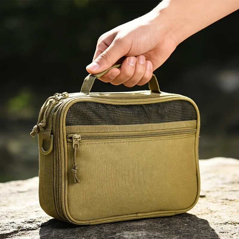1 Stück Tragbare und Langlebige Taktische Outdoor-Tasche für Herren aus Oxford-Gewebe, Reise-Kulturtasche für Kurzreisen
