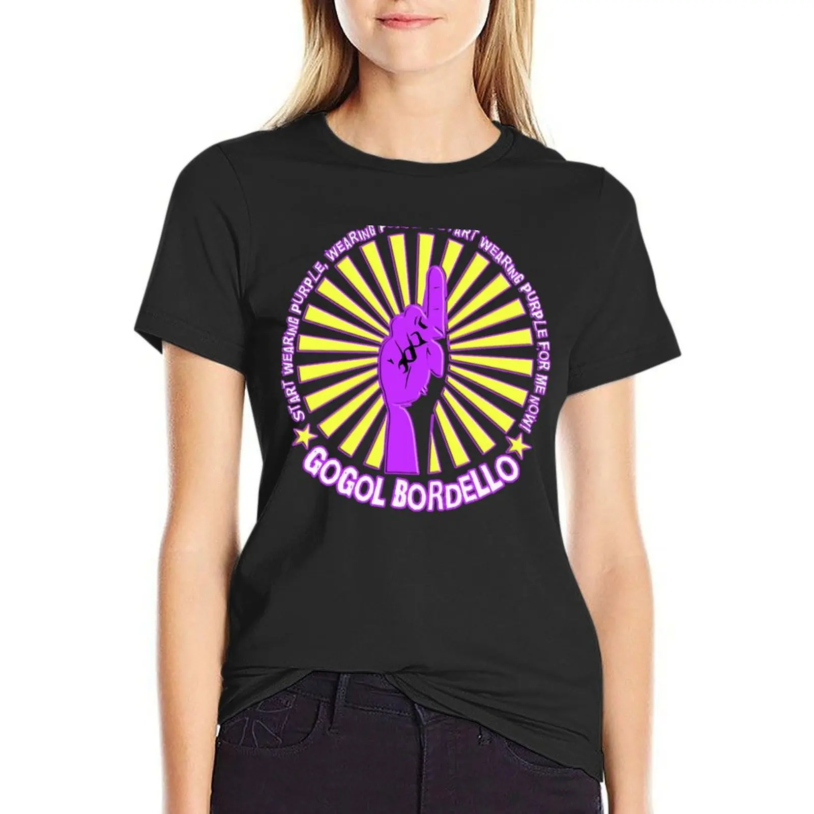 Gogol Bordello - Start Wearing Purple T-Shirt graphics animal prinfor hippie clothes tops Woman clothes