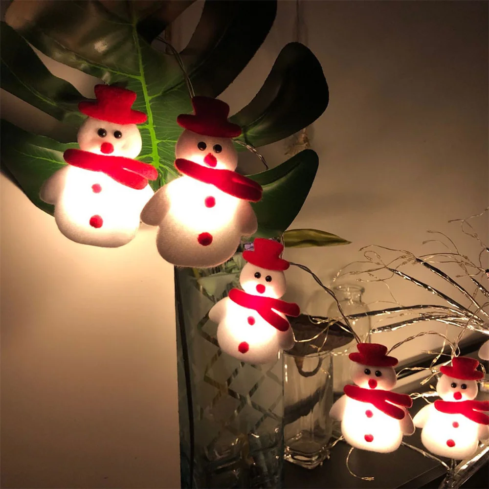 2023 Novo 20LED Snowman Garland Luzes Cordas Árvore de Natal Pendurado Ornamentos Luzes De Fadas para Casa Festa De Casamento Decoração De Ano Novo