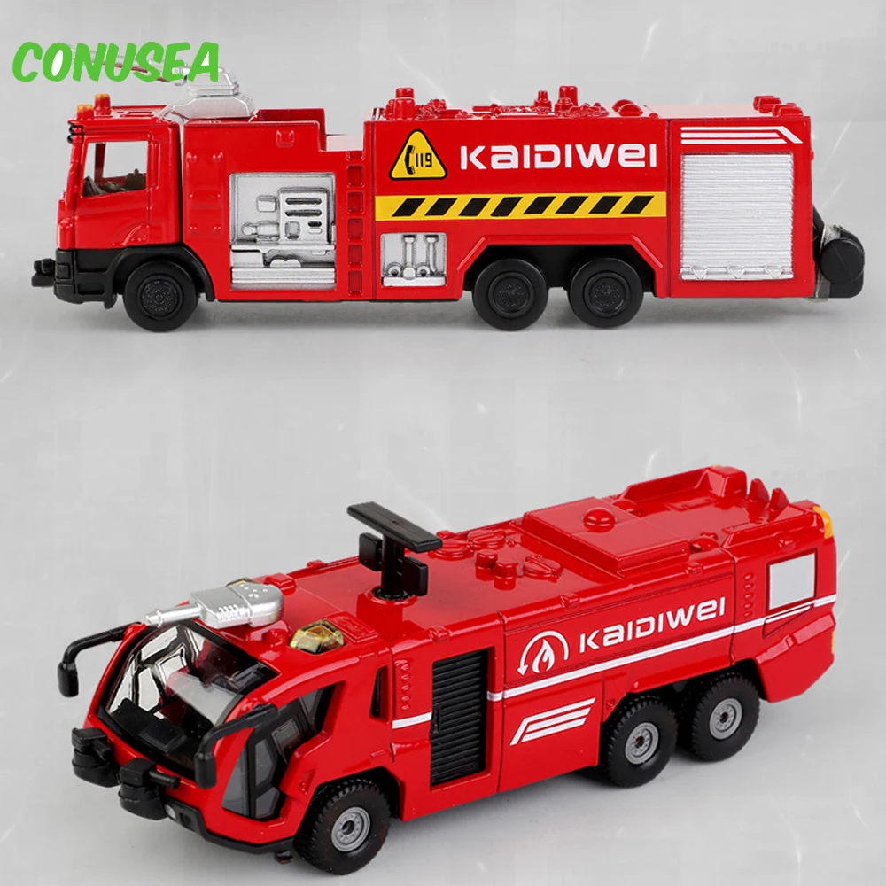 Kaidiwei 1/72 3Pcs Alloy Fire Truck Toy Car Set 119 Rescue Car Ladder Fireman Model Toy educational toy Birthday Gift for Child