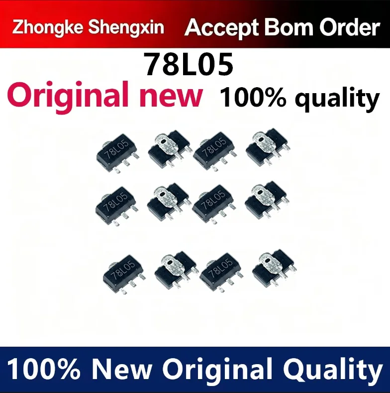 （5pcs-100pcs）CJ78L05 78L05 SOT-89 Surface mount Three terminal Voltage Regulator 5V Brand New Original