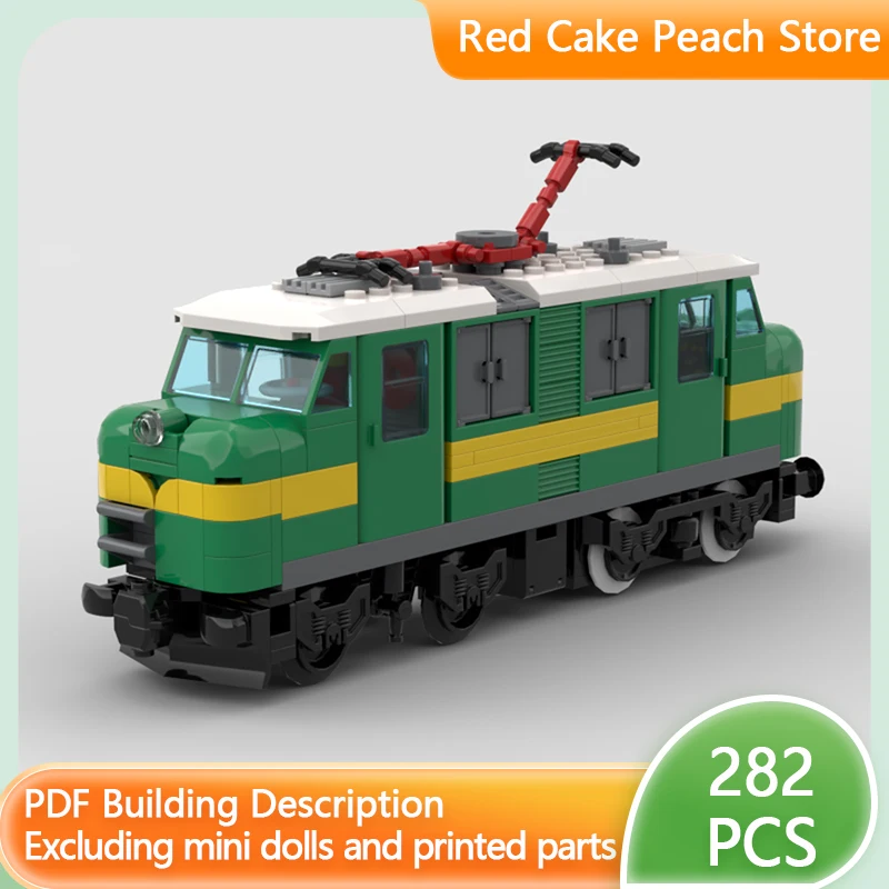 City Car Model MOC Building Bricks Vintage Spanish Locomotive Modular Technology Gifts Holiday Assemble Children Toys Suit