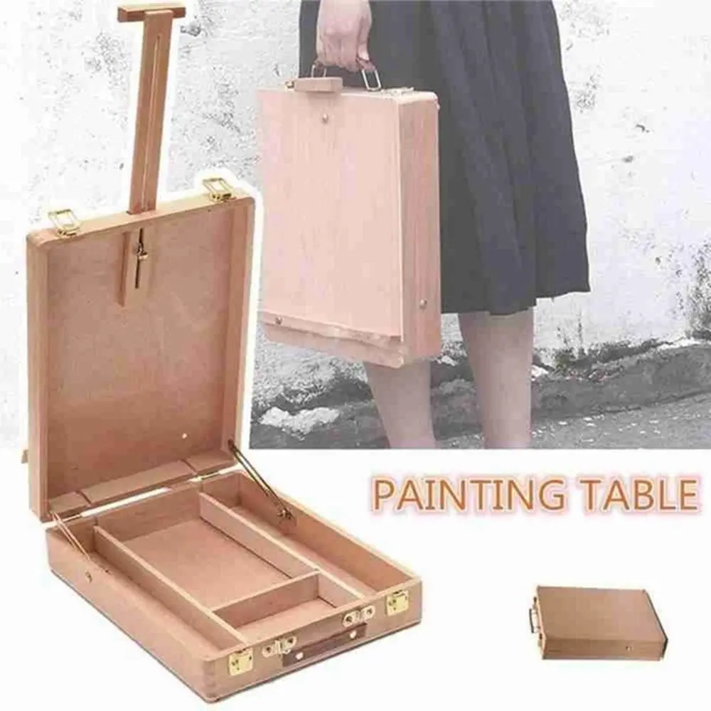 

Wooden Artist Art Desktop Drawing Supplies Easel Sketch Box Oil Paint Painting Supplies