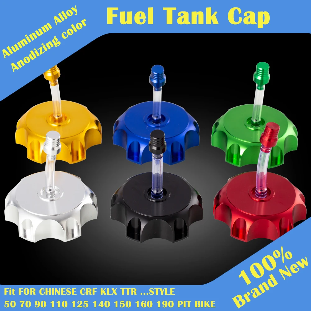 Aluminum CNC Fuel Gas Tank Cap Cover For Kayo Bse Chinese CRF TTR KLX 110 50 70 90 125 140 150 160 190 CC Dirt Pit Bike Parts