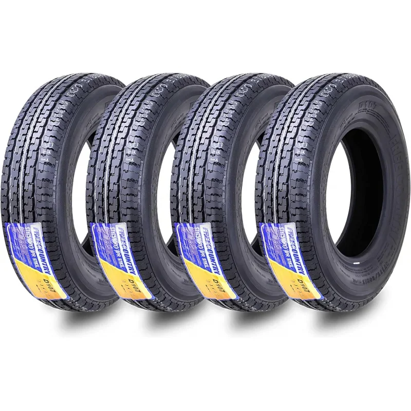 

Grand Ride Set 4 FREE COUNTRY Trailer Tires ST175/80R13 8 Ply Load Range D Steel Belted Radail w/Featured Scuff Guard 11134