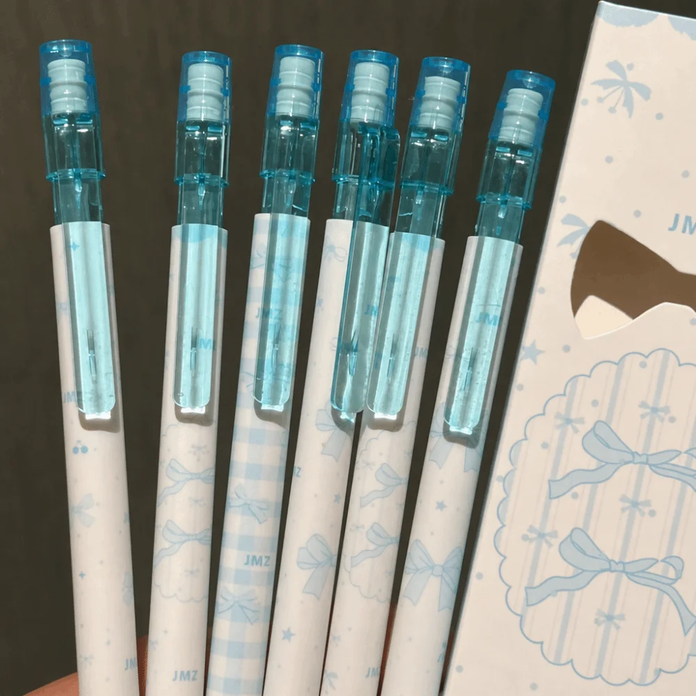 4PCS/Set Bow Series Mechanical Pencil No-Sharpen Break-Resistant 2B Pencils with Eraser Top Automatic Pencils School Supplies