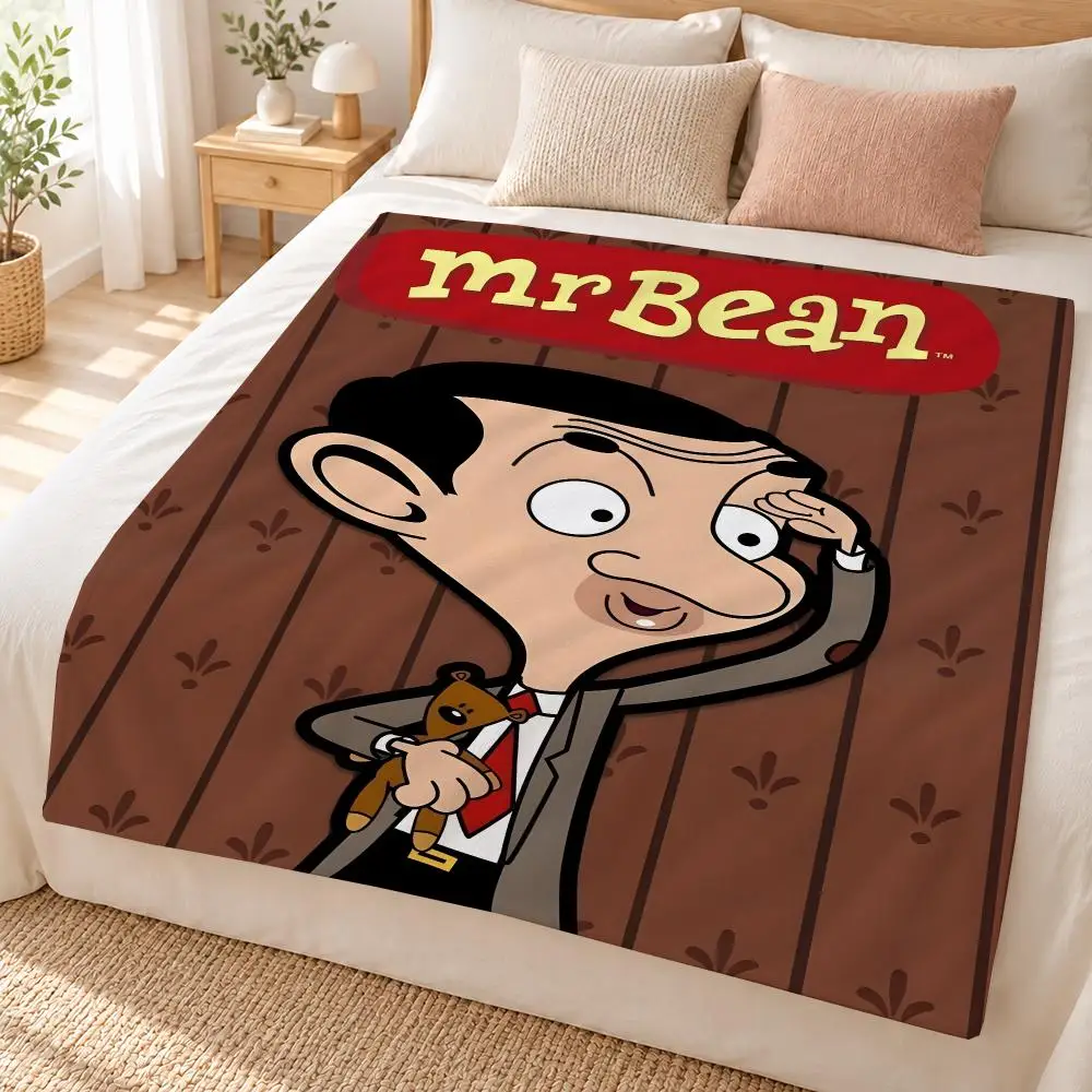 TV Series Mr. Bean Throw Soft Flannel Throw Blanket for Sofa, Bed Dorm Nap Pet Blanket Gift Available