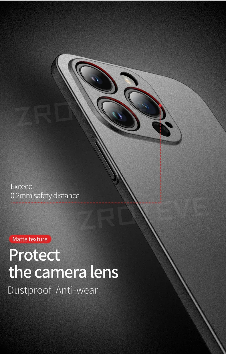 Handyhüllen für iPhone Air 17 16 18 Pro Max 17e 16e 15 14 Plus 13 Mini, ZROTEVE Ultradünne Matte Hartschale aus Kunststoff – Detail 12
