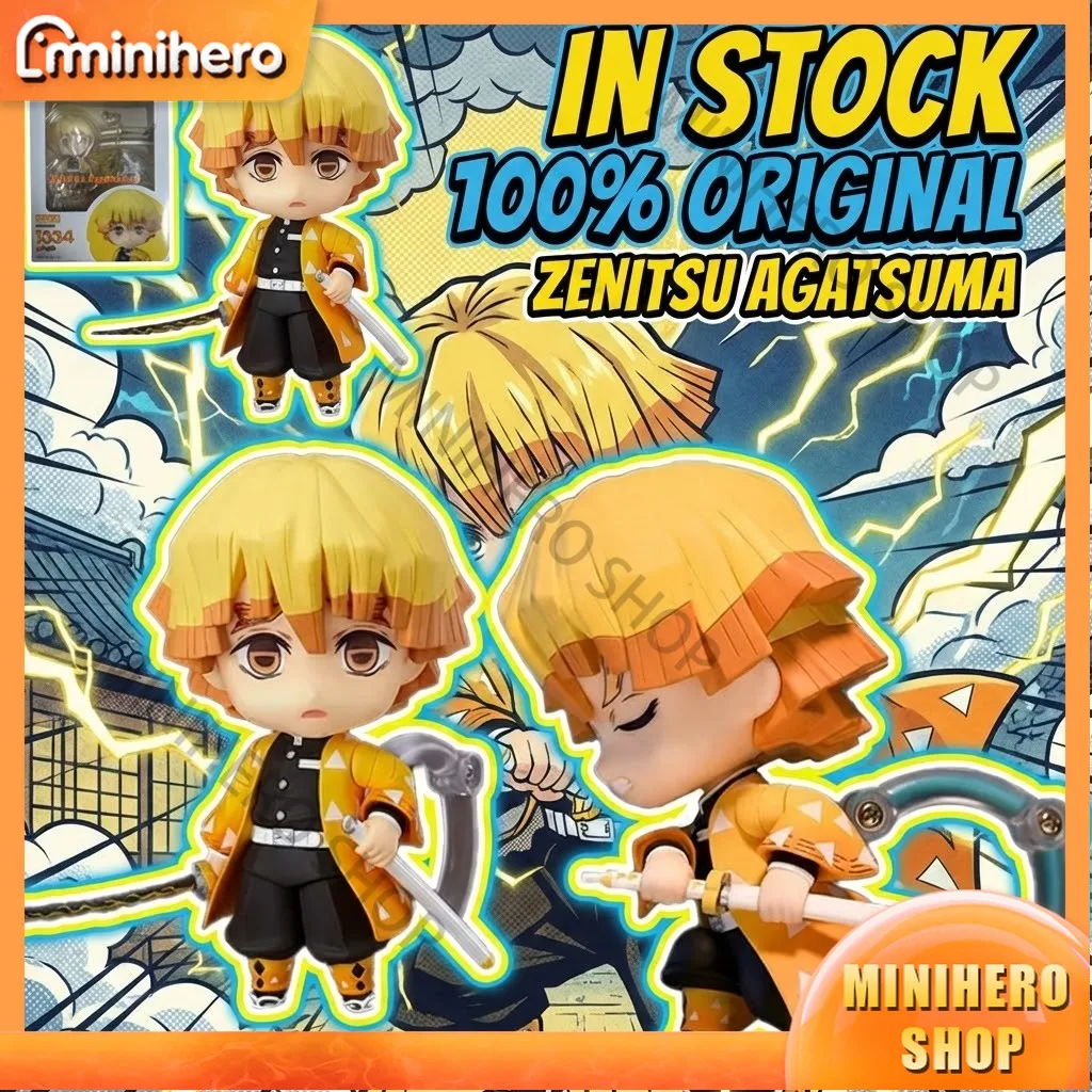 

In Stock GSC Nendoroid Zenitsu Agatsuma No 1334 Figure Collectible Toy Gift for Boys Anime Fans Display
