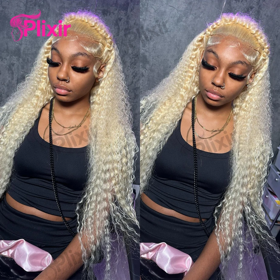 613 Human Hair Wig 13x6 Hd Lace Frontal Wig 30 Inch Water Wave Deep Wave Curly Human Hair Wigs 13x4 Honey Blonde Lace Front Wig - Image 4