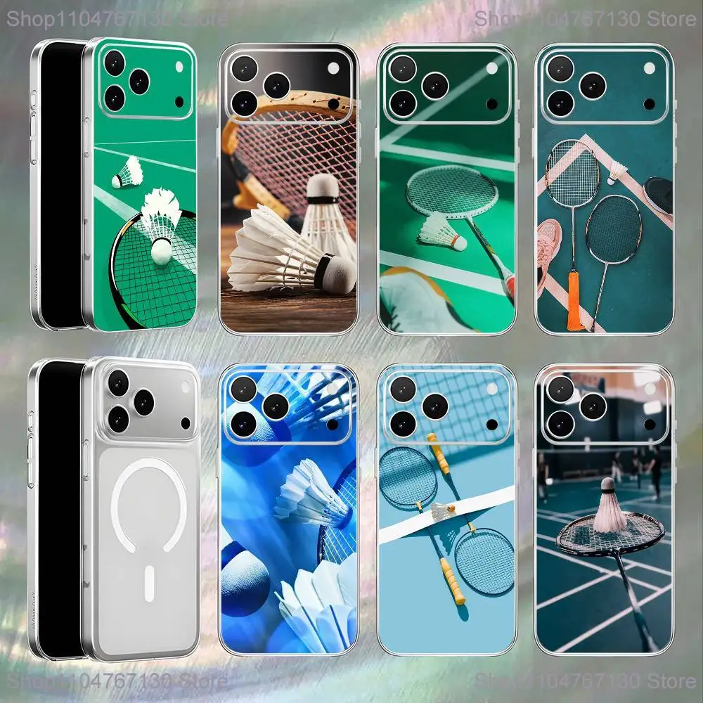 

Sport Badminton Cool Phone Case For iPhone 17,16,15,14,13,12,11,Pro,Max,Plus,E,Air,Mini Magnetic Magsafe Frosted Clear