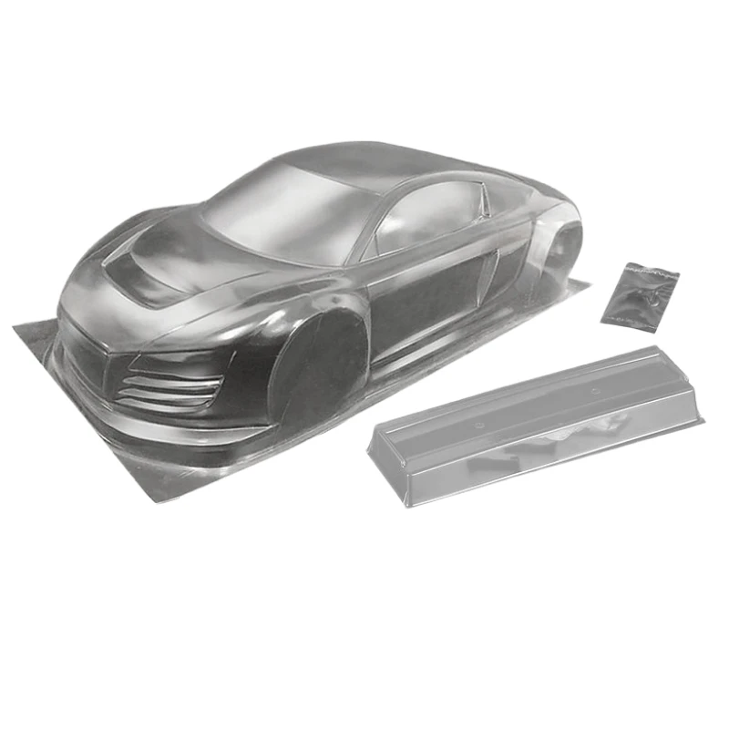 

TC098 1/10 Audii R8 Clear body shell 195mm for RC Drift car 257mm Wheelbase Tamiya tt01 tt02 Chassis Kyosho 3Racing LC Racing