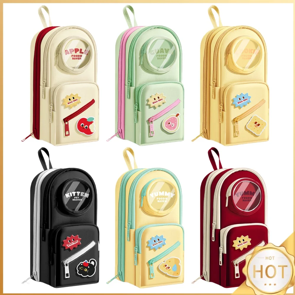Mini Backpack Pencil Case Large Capacity Makeup Pocket Marker Pen Organizer Ideal Gift for Students Artists and Arts Lovers