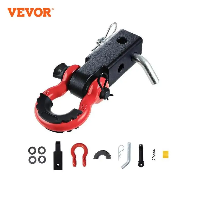 VEVOR 2in D-Ring Shackle Hitch Receiver with Trailer Hitch Lock Pin Towing Accessories for Trucks Off-Road Vehicle Recovery