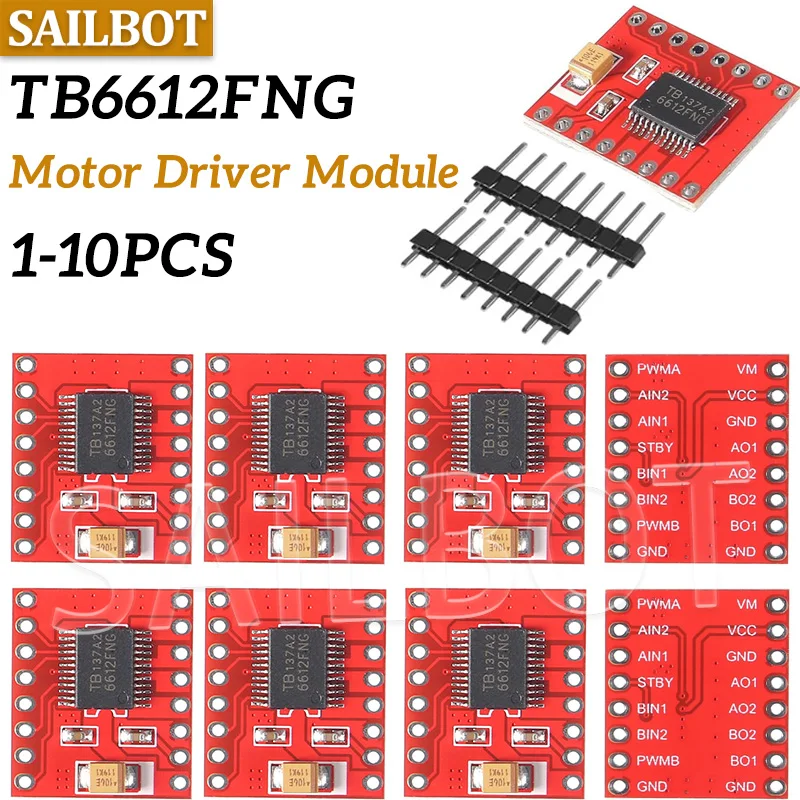 

1-10PCS TB6612 Dual Motor Driver 1A TB6612FNG Microcontroller Better than L298N