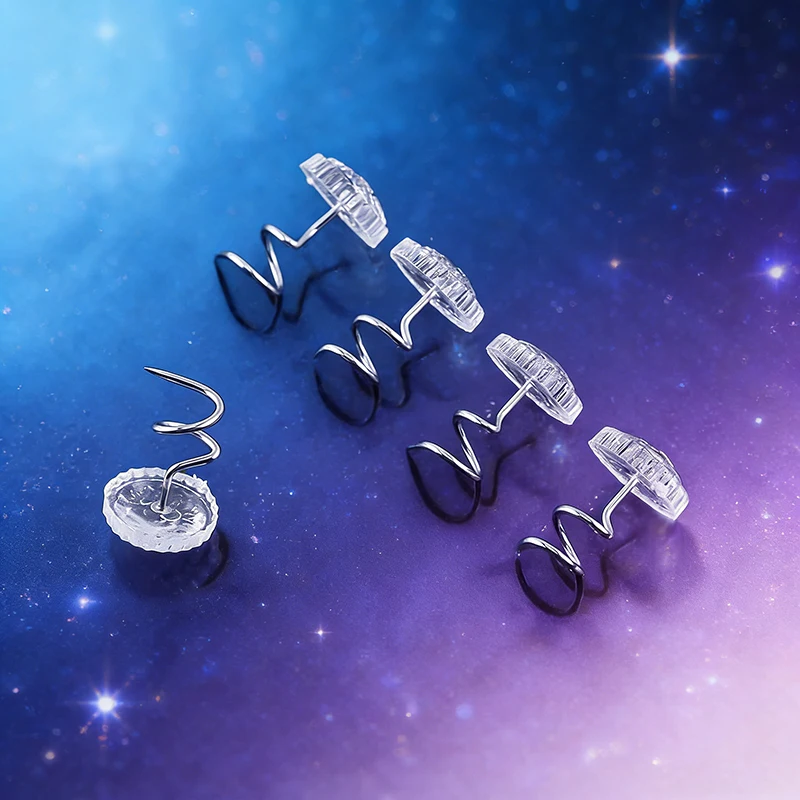 

30/50/100Pcs Transparent Spiral Nail Pins Plastic Head Anti-Slip Anchor Twist Pins for Sofa Sheets DIY Home Craft Tools