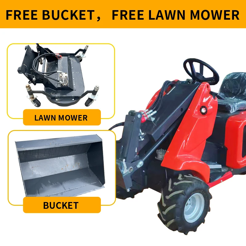 Spot ~ لودر منزلق صغير متعدد الوظائف ثلاثي العجلات، جرافة ديزل هيدروليكية خفيفة الوزن، وملحقاتها