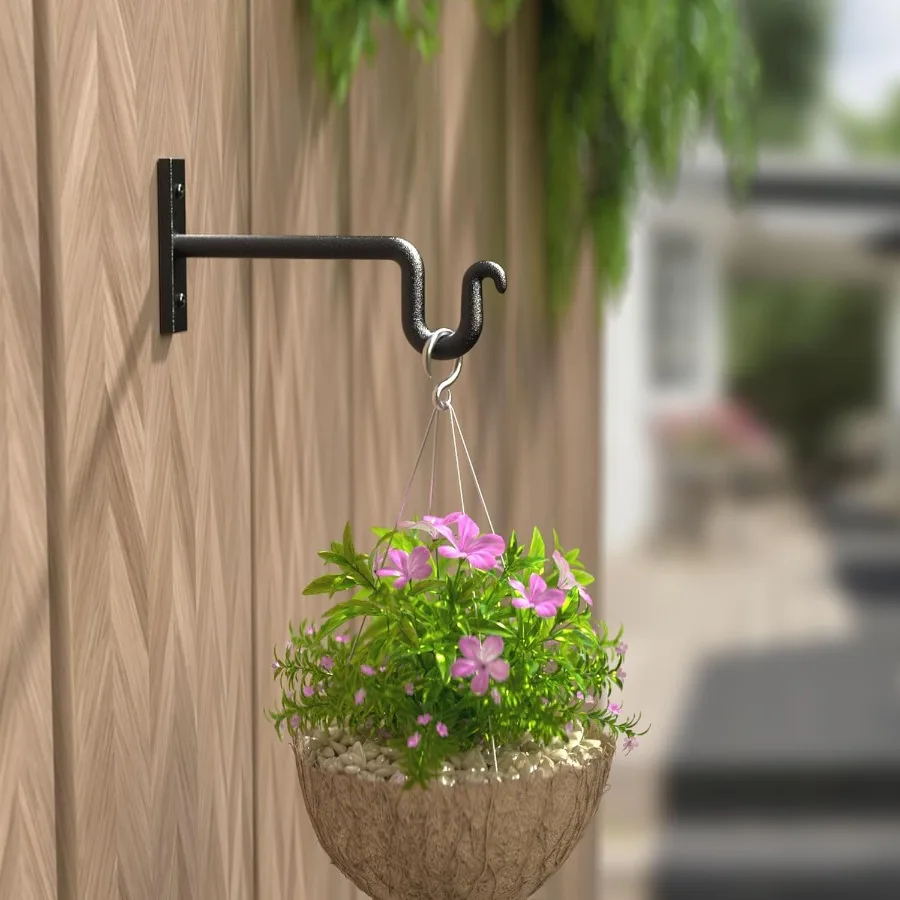 2er-Pack 6-Zoll-Pflanzenaufhänger mit Metallpflanzenhalterung, Wandhaken zum Aufhängen von Blumenkörben, Laternen, Vogelhäuschen, Windspielen