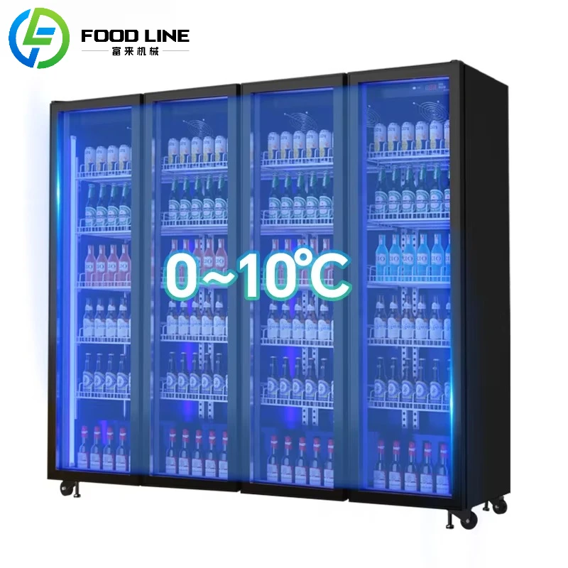 

FL Brand Custom Beverage Showcase Refrigerator For Cafe Bar With Back And Silent Cooling Technology