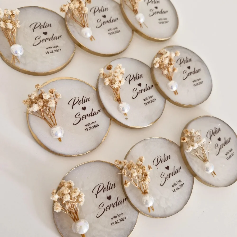 Wedding luxury epoxy magnet, Personalized magnets, Handcrafted party favors, Engagement favors, Baptism gifts, Epoxy wedding gif