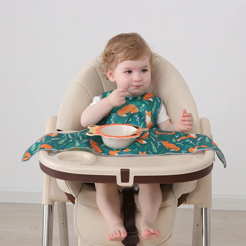 Elinfant Long Sleeve Baby Bibs Waterproof Feeding Eating Bibs Playing Painting Aprons Washable Coverall Highchair Cover Gift New