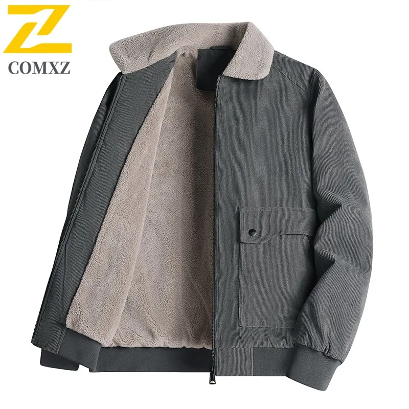 سترة مبطنة للرجال للعمل في الهواء الطلق من COMXZ، متعددة الاستخدامات، بياقة واقفة، سترة سميكة ودافئة، نمط يومي، معطف شتوي مريح وخفيف الوزن #1