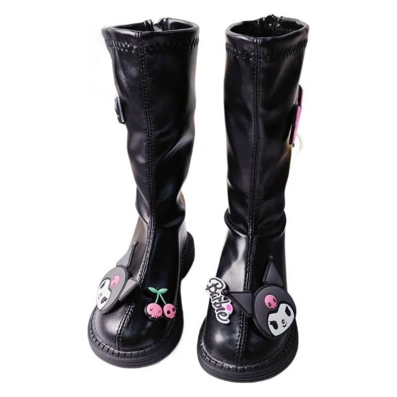 Sweet Kuromi Anime Kawaii Sanrio Ins Mode Pvc Warme Schoenen Leuke Cartoon Zachte Board Laarzen Kinderen Mooie Cadeaus voor Meisjes