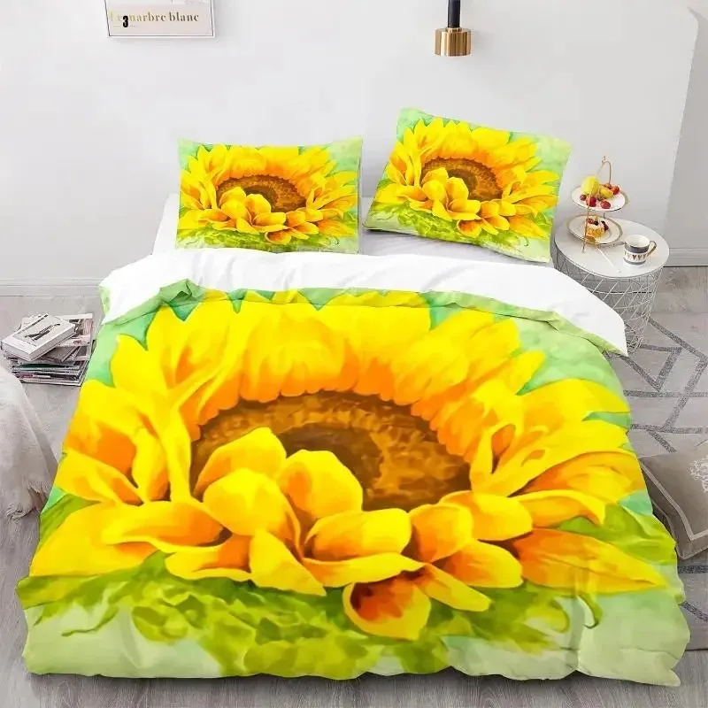 

Oil Painting Flowers Digital Printing Bedding Sets Adult Bedclothes Art Duvet Cover Set Single King Queen Size Quilt Cover Set