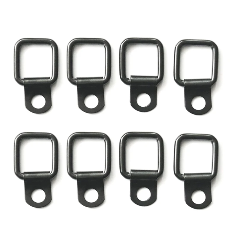 2024 New Pack of 8 Cargo Tie Down Anchors Hooks, Heavy Duty Black Rings Bolts Forged- Lashing Rings Trailer Anchors Hooks