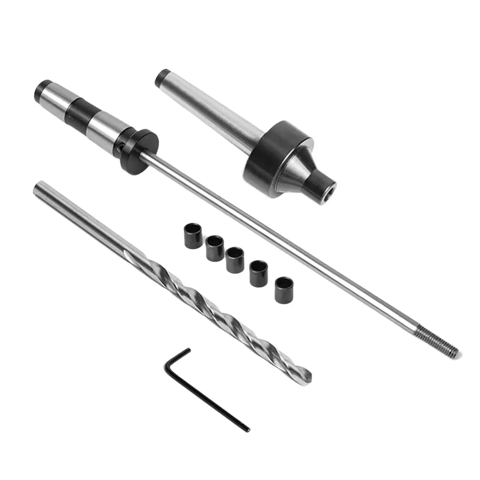 Pen Mandrel MT2 Metal Wood Turning Mandrel Pen Turning Mandrel with Bushings Pen Making Workshop 2 Morse Taper Woodworking Tool