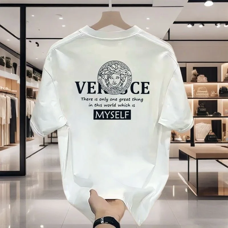 2025 Camisetas estampadas con letras de verano de alta calidad y a la moda para hombres y mujeres, camisetas versátiles de manga corta