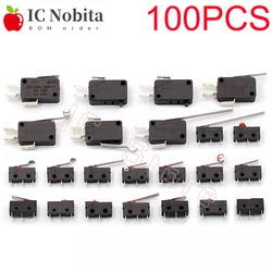 100PCS KW11 Micro Roller Lever Arm Normally Open Close Limit Switch 2Pin 3Pin 5A 125V 250V KW11-3Z KW11 3Z-A B C D E F H N 1 2