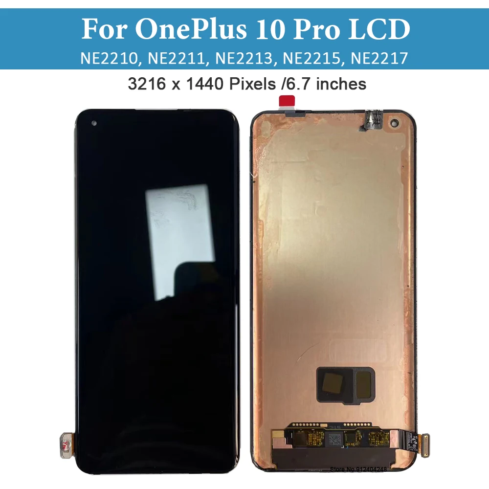 Original AOMLED For Oneplus 10 Pro LCD 10pro Display Touch Screen Digitizer Assembly Replacement 1+10 Pro NE2210 LCD with frame