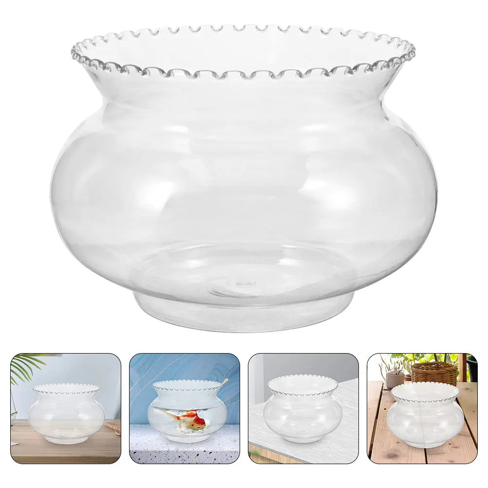 

2200Ml Small Fish Bowl Clear Bubble Planter For Betta Fish Tank Goldfish Aquarium Desktop Decor Plastic Round Hydroponic Vase