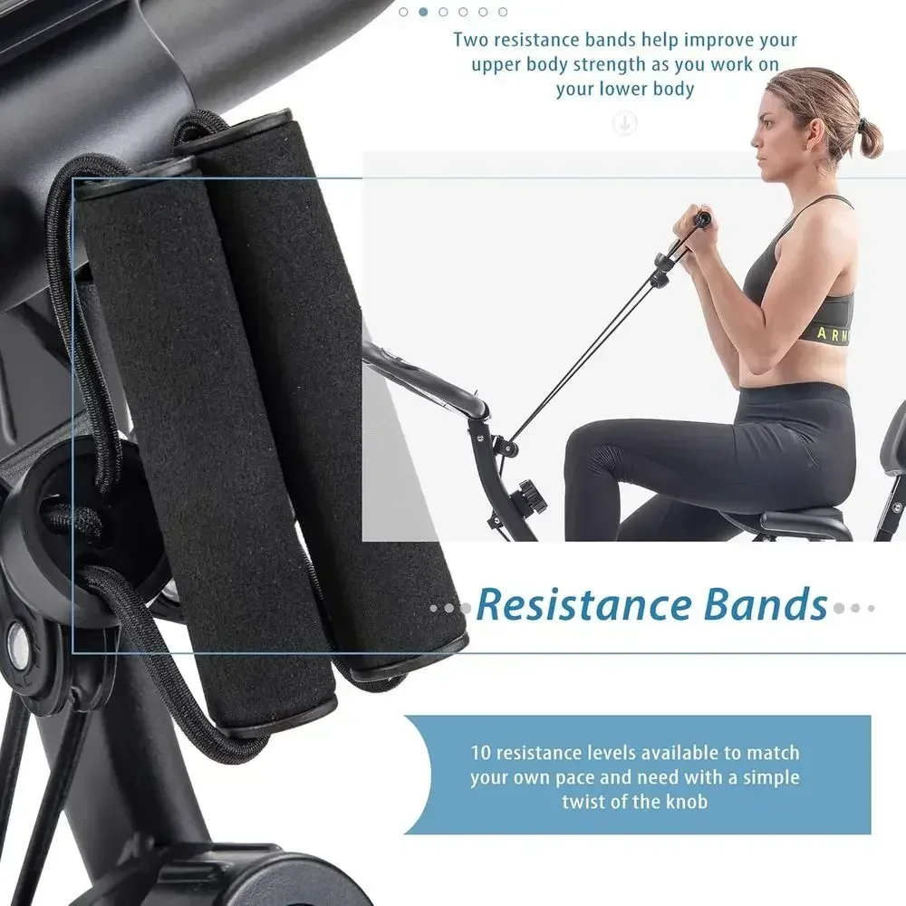 Indoor Magnetic Recumbent Bike with 16-Level Resistance for Home Fitness, Supports 350LB