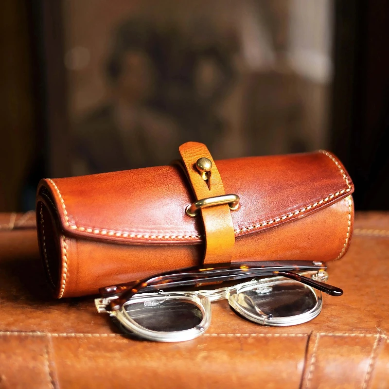 

Handmade Vintage Glasses Case Crushproof Sunglasses Holder for Men Women Multifunctional Pencil Pouch Protective Storage Box